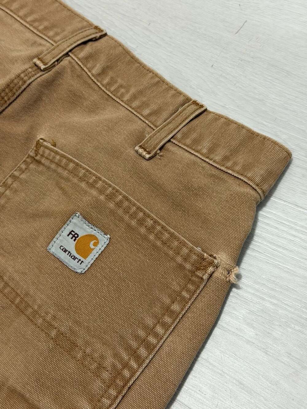 Carhartt Flame Resistant (FR) Brown Duck Canvas Carpenter Work Pants 32x32 - Picture 5 of 14